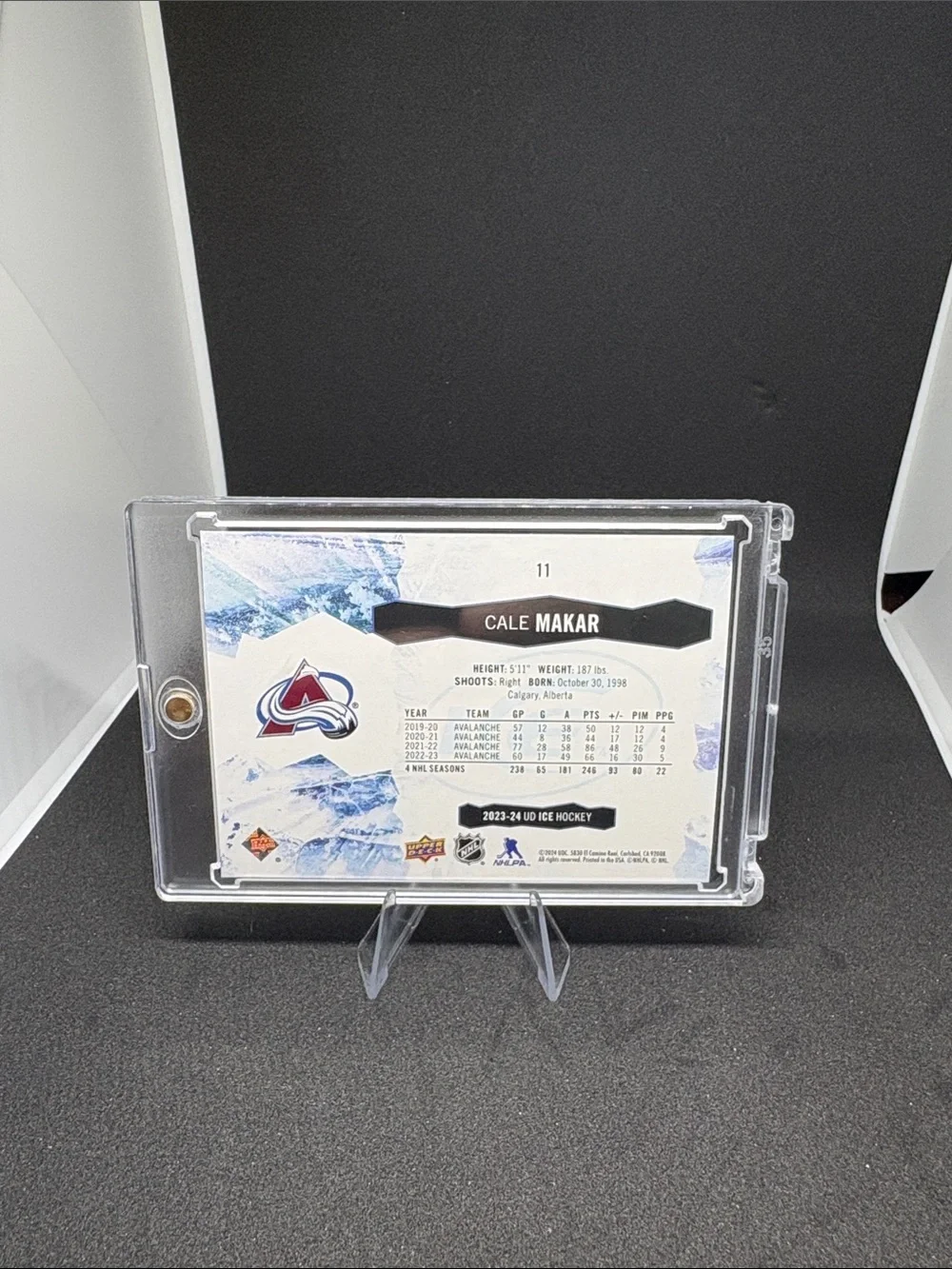 Upper Deck Ice Cale Makar Hockey Card - Green Holo